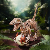 Velociraptor - Maqueta de madera que corre