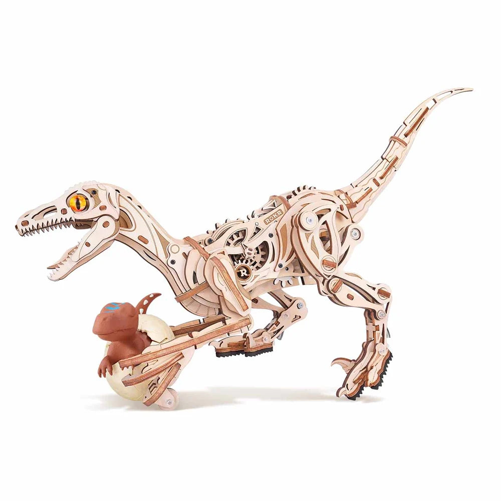 Velociraptor - Maqueta de madera que corre