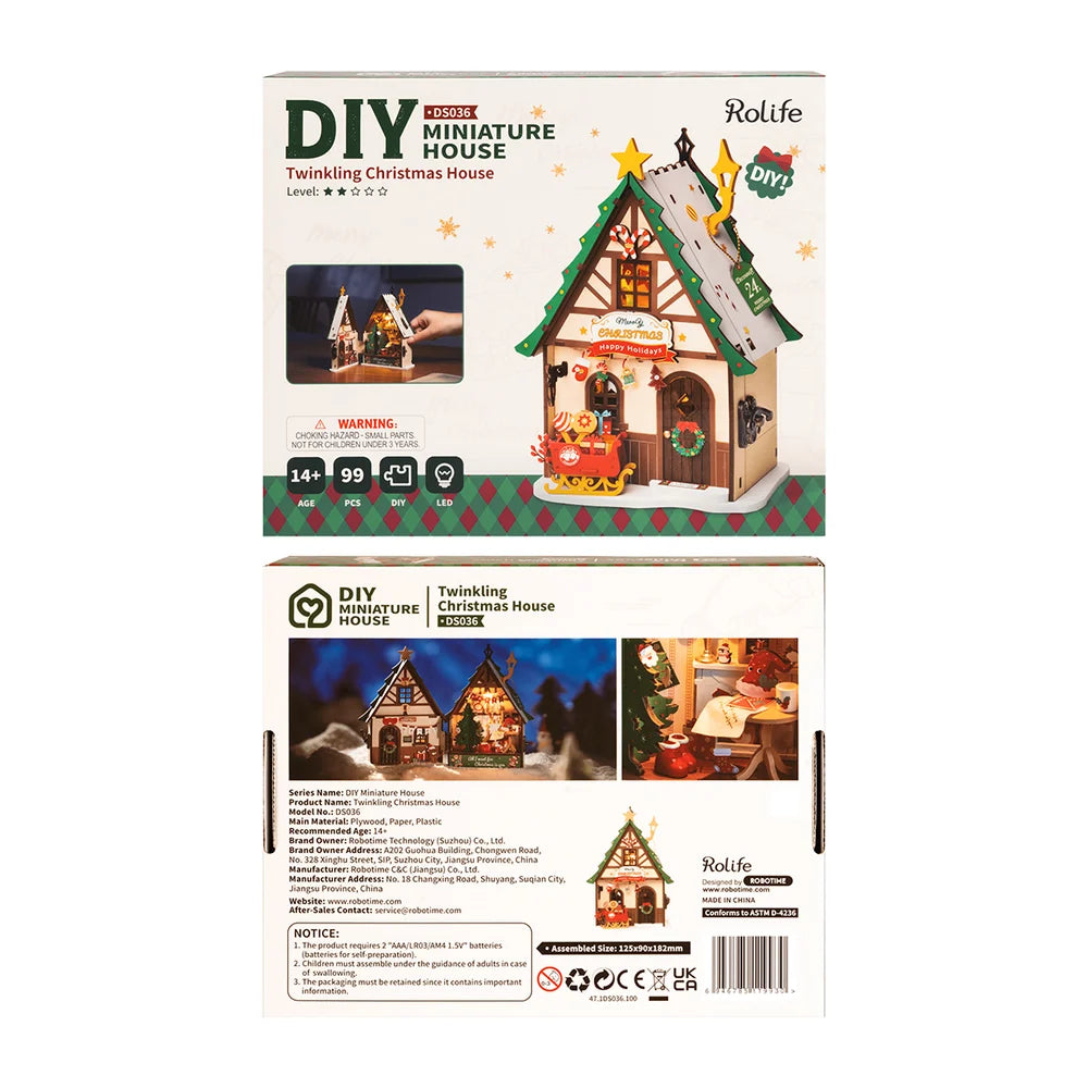 Casita Navideña Iluminada - Armable DIY