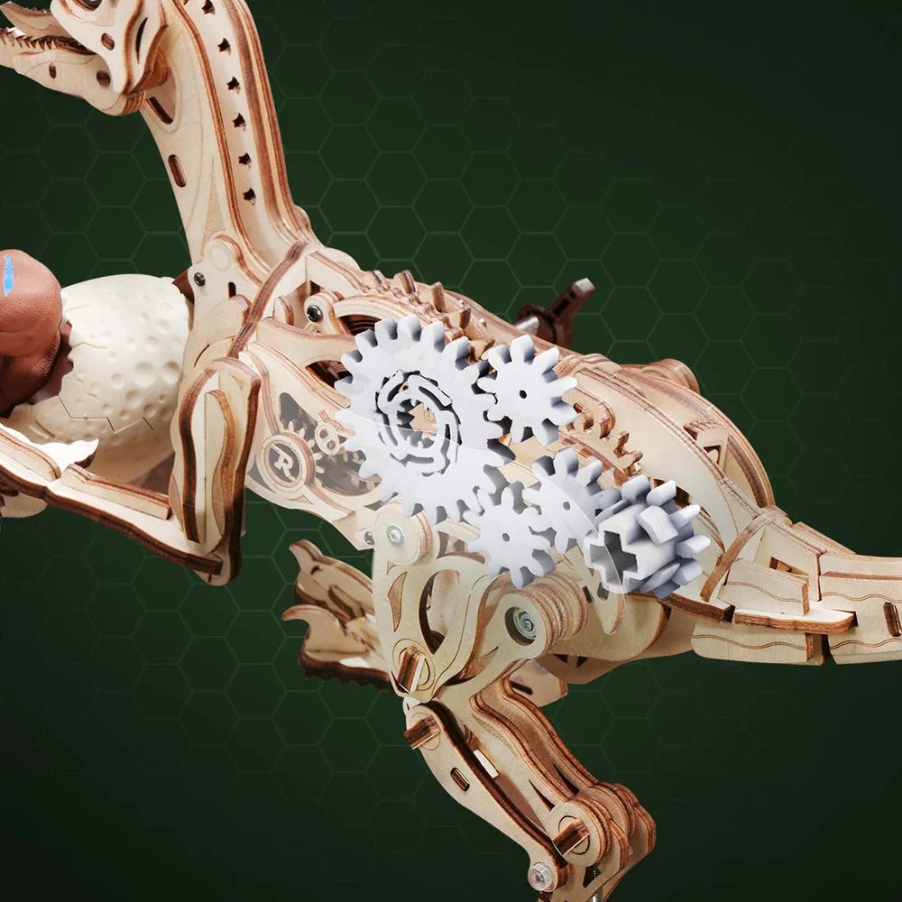 Velociraptor - Maqueta de madera que corre