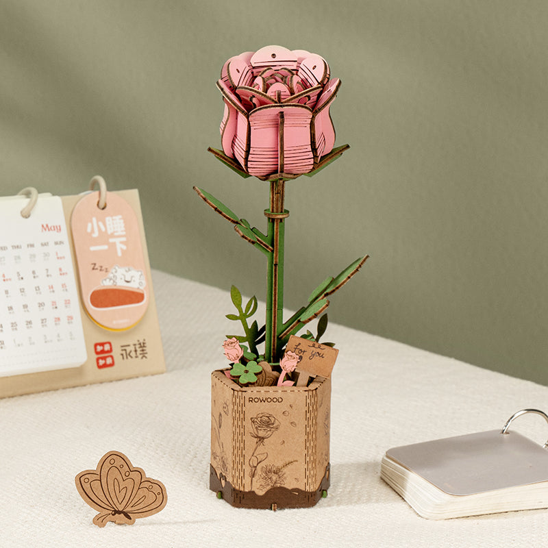 Rosa rosada armable - DIY