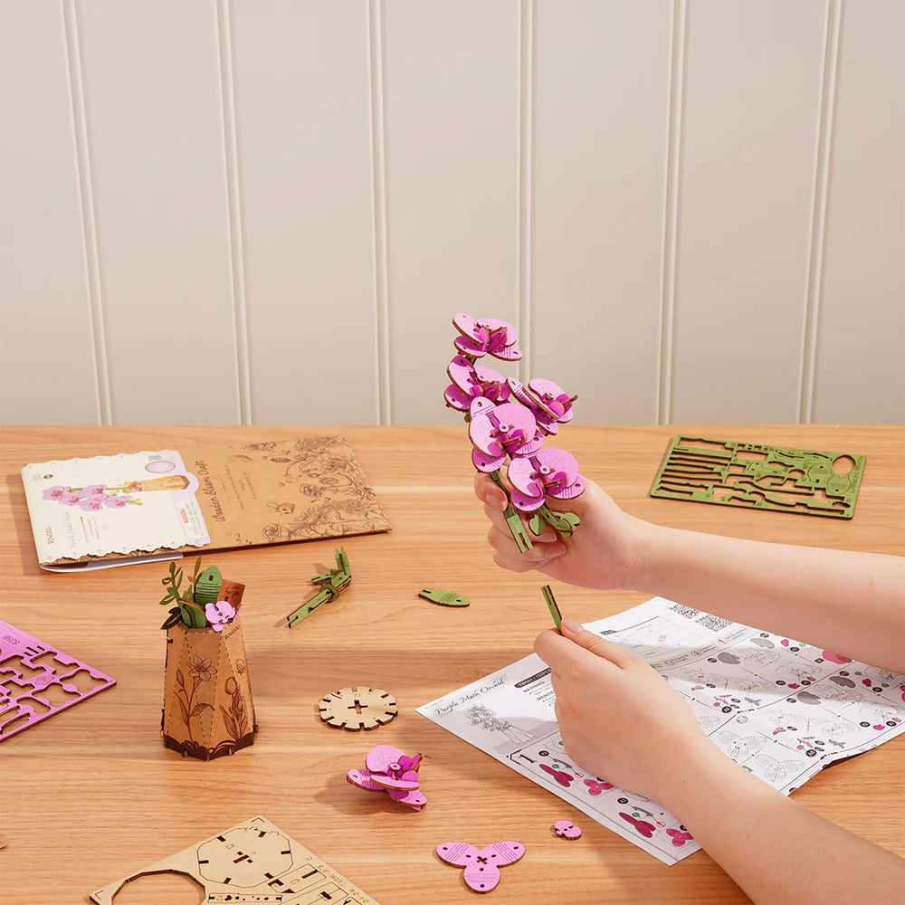 Orquídea Morada armable - DIY