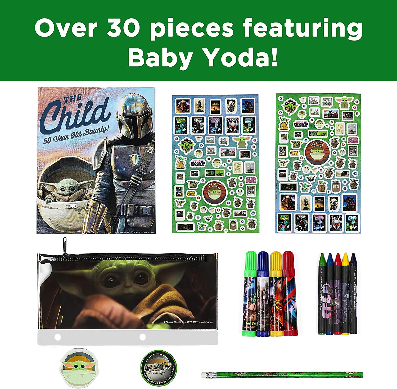 Set de 30 piezas para pintar Baby Yoda